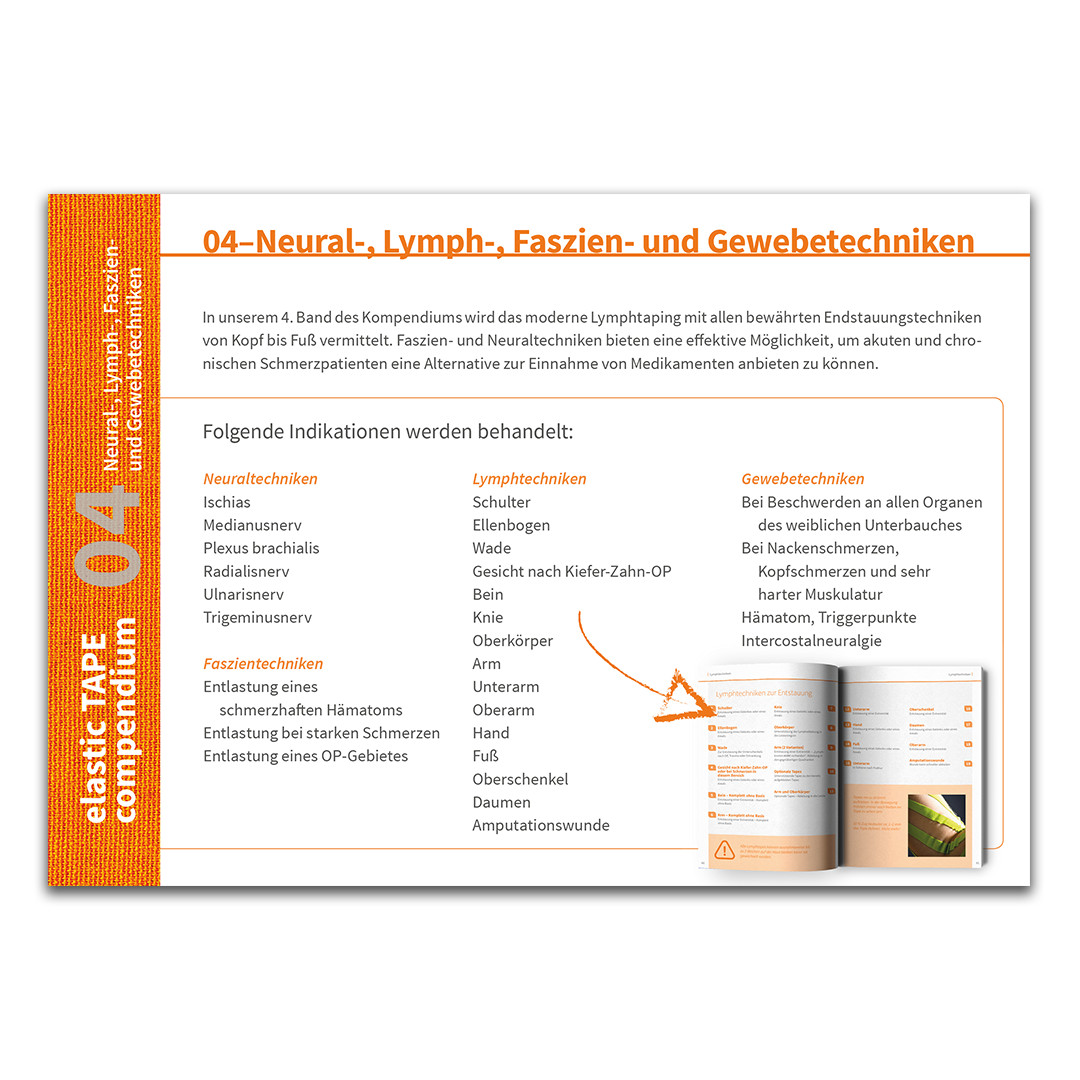 Buch: Elastic Tape Compendium 04 - Neural-, Lymph-, Faszien- und Gewebtechniken – Bild 2